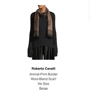 Roberto Cavalli Black and Cream-tan scarfs